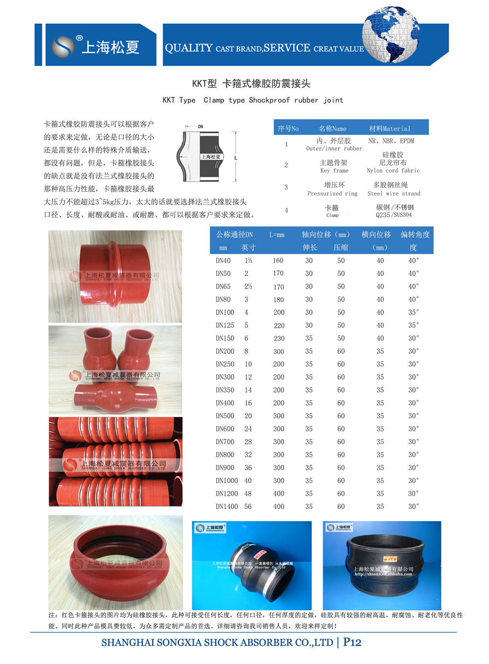 卡箍橡膠避震喉規(guī)格